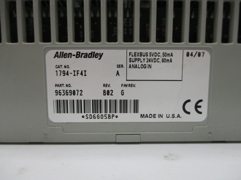 ALLEN BRADLEY 1794-IF4I SER. A F/W: G NSNP