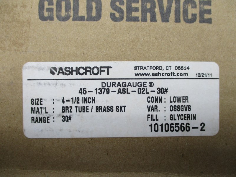 ASHCROFT 45-1379-ASL-02L-30# NSMP