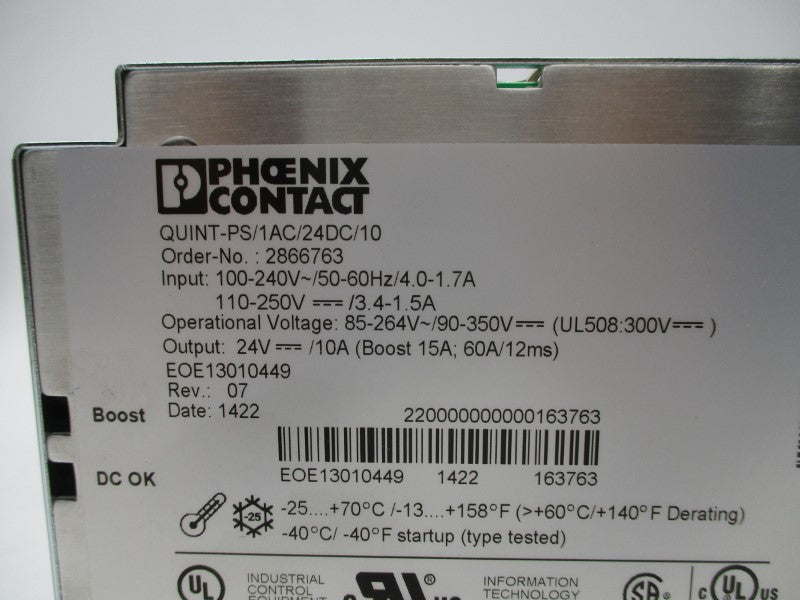 PHOENIX CONTACT QUINT-PS/1AC/24DC/10 2866763 NSNP
