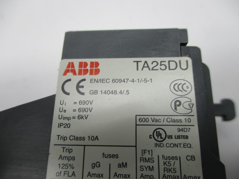 ABB TA25DU 7.5-11A 600VAC NSNP