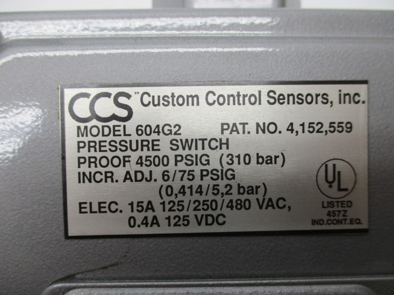 CUSTOM CONTROL SENSORS 604G2 NSNP