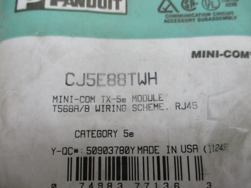 PANDUIT CJ5E88TWH NSMP