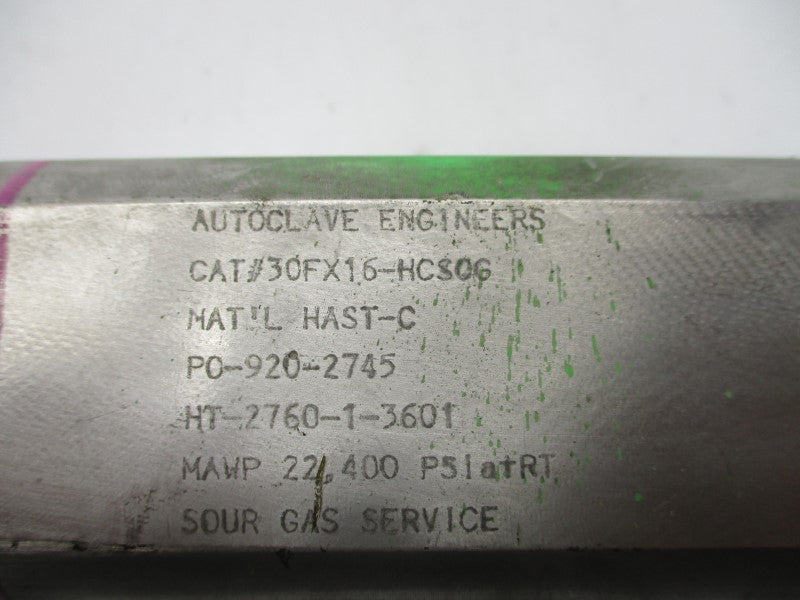 AUTOCLAVE ENGINEERS 30FX16-HCS0G UNMP