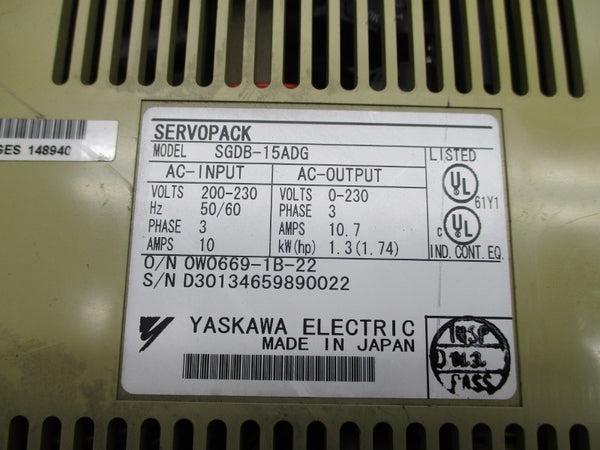 YASKAWA ELECTRIC SGDB-15ADG UNMP