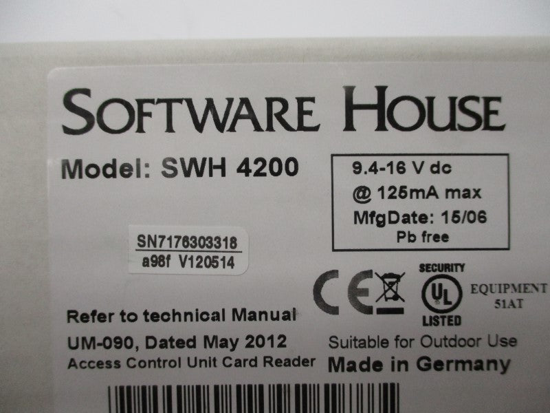 SOFTWARE HOUSE SWH4200 NSFS