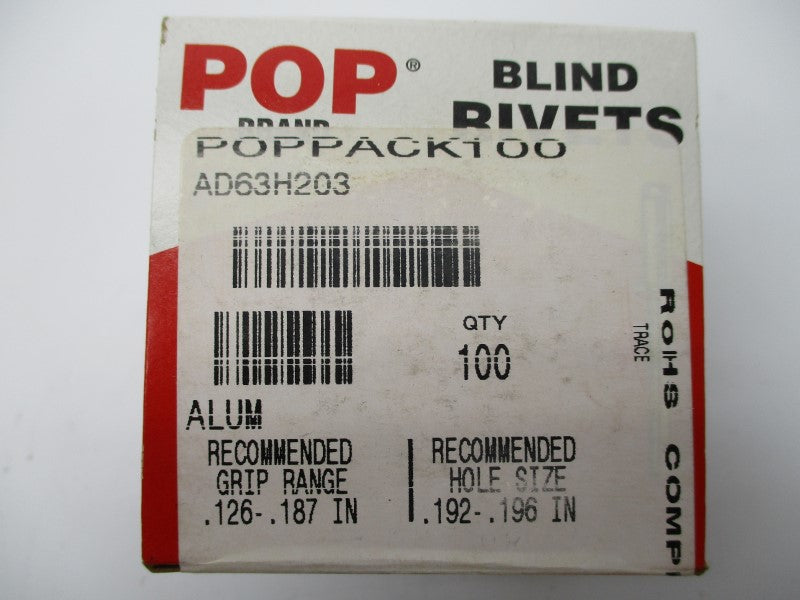 POP AD63H203 (PKG OF 100) NSFS