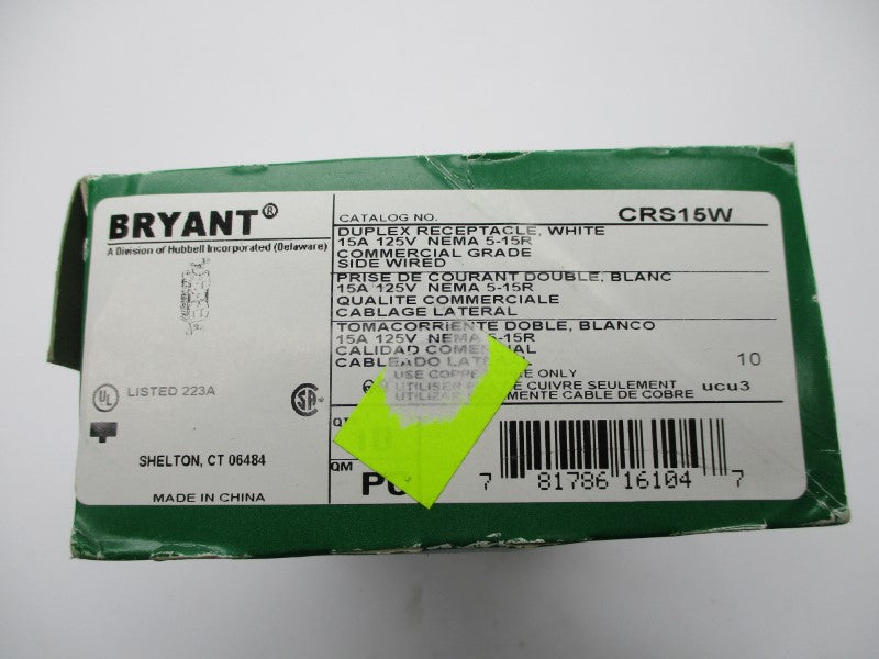 BRYANT CRS15W (PKG OF 10) NSFS