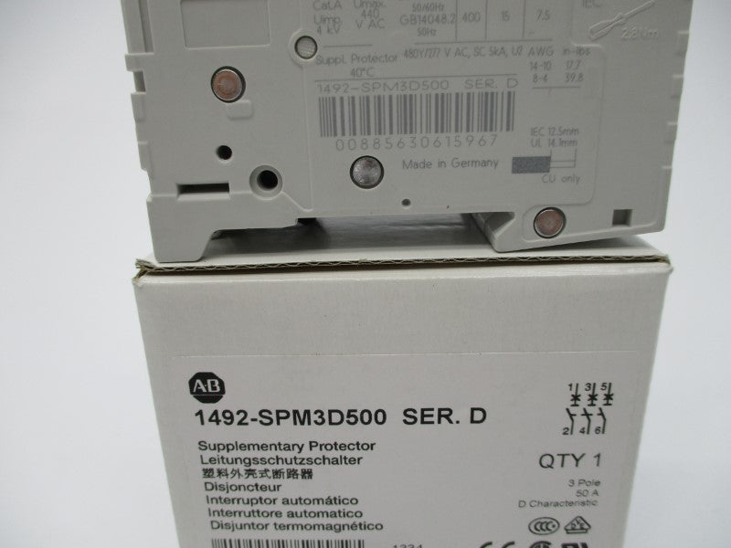 ALLEN BRADLEY 1492-SPM3D500 SER. D 50A NSMP