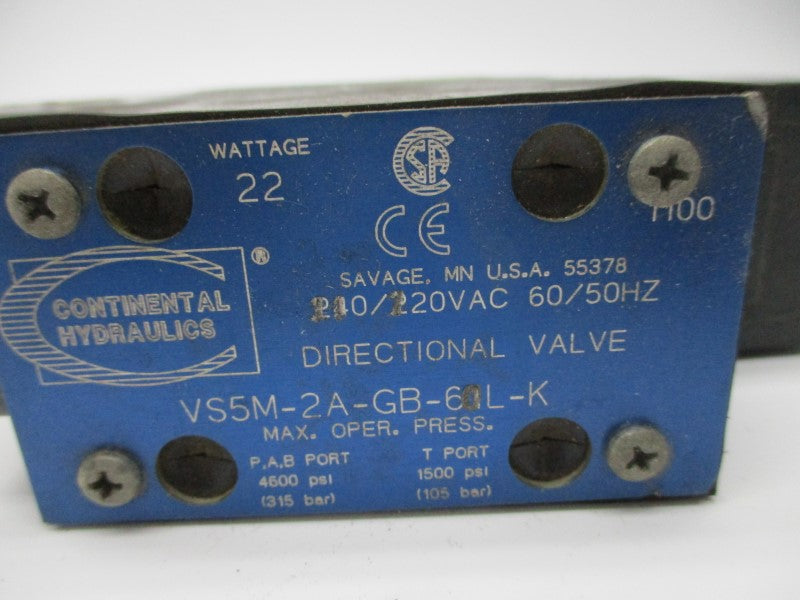 CONTINENTAL HYDRAULICS VS5M-2A-GB-60L-K UNMP