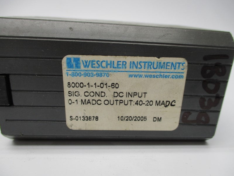 WESCHLER INSTRUMENTS 8000-1-1-01-60 UNMP