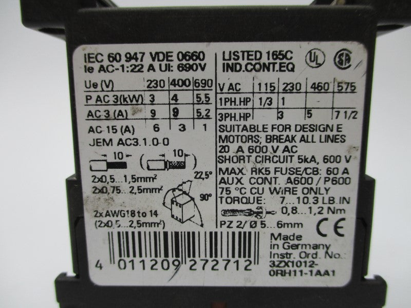 SIEMENS 3RT1016-1BB42 24VDC UNMP