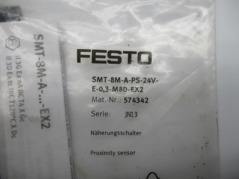 FESTO SMT-8M-A-PS-24V-E-0,3-M8D-EX2 574342 NSMP