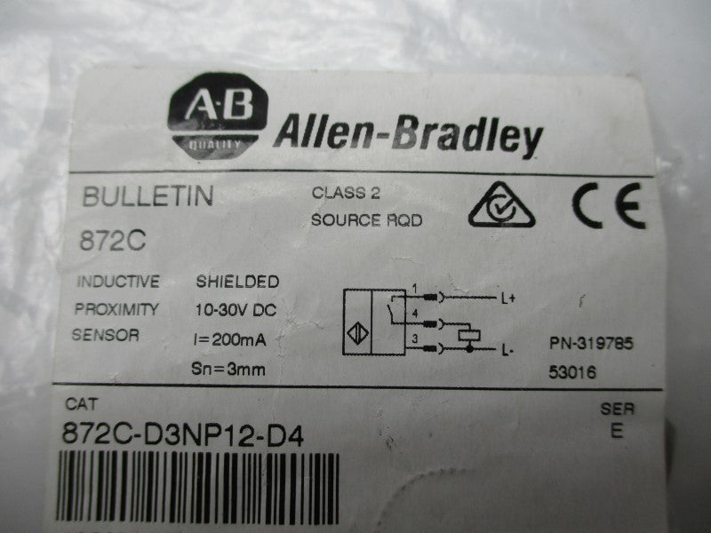 ALLEN BRADLEY 872C-D3NP12-D4 SER. E NSMP
