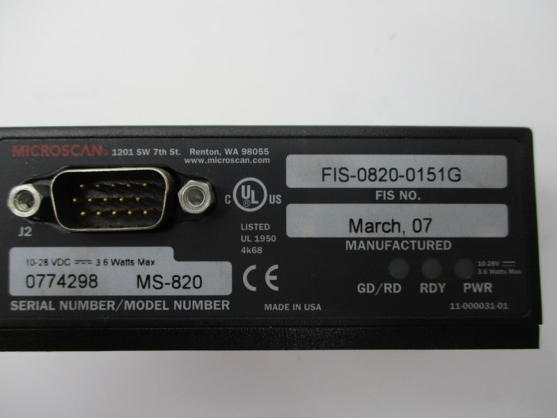 MICROSCAN FIS-0820-0151G NSNP
