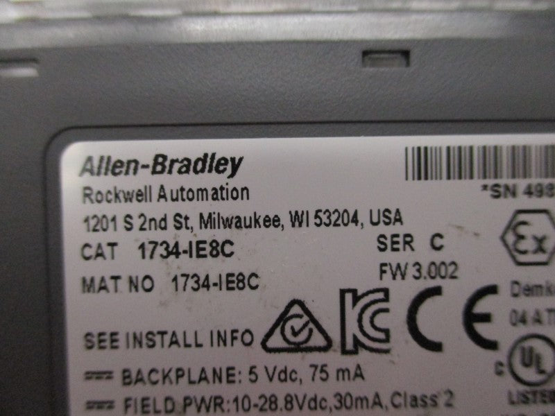 ALLEN BRADLEY 1734-IE8C SER. C F/W 3.002 UNMP