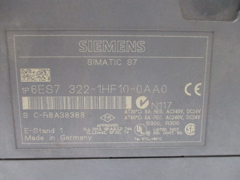 SIEMENS 6ES7322-1HF10-0AA0 230VAC UNMP