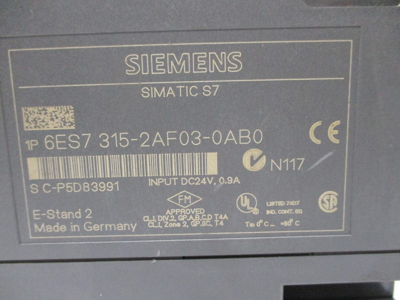 SIEMENS 6ES7315-2AF03-0AB0 UNMP