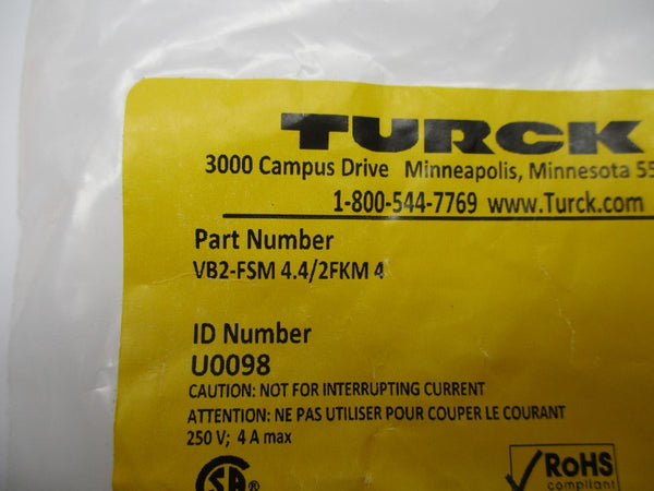 TURCK VB2-FSM4.4/2FKM4 U0098 250V 4A NSMP
