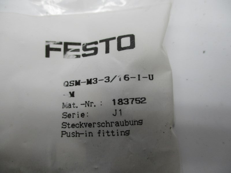 FESTO QSM-M3-3/16-I-U-M 183752 (PKG OF 10) NSMP