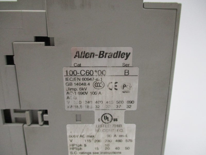 ALLEN BRADLEY 100-C60D10 SER. B 110/120V UNMP