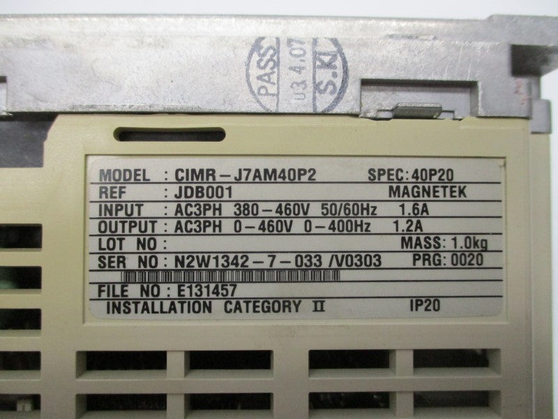 YASKAWA CIMR-J7AM40P2 UNMP