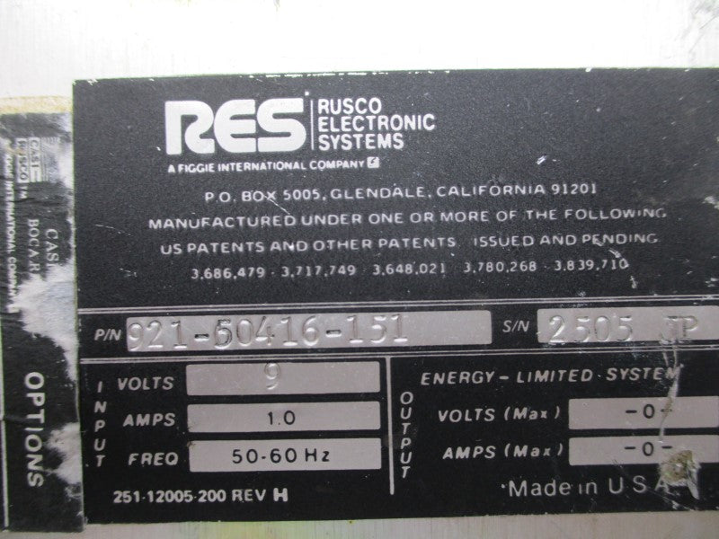 RUSCO ELECTRONICS SYSTEMS 921-50416-151 (AS PICTURED) UNMP