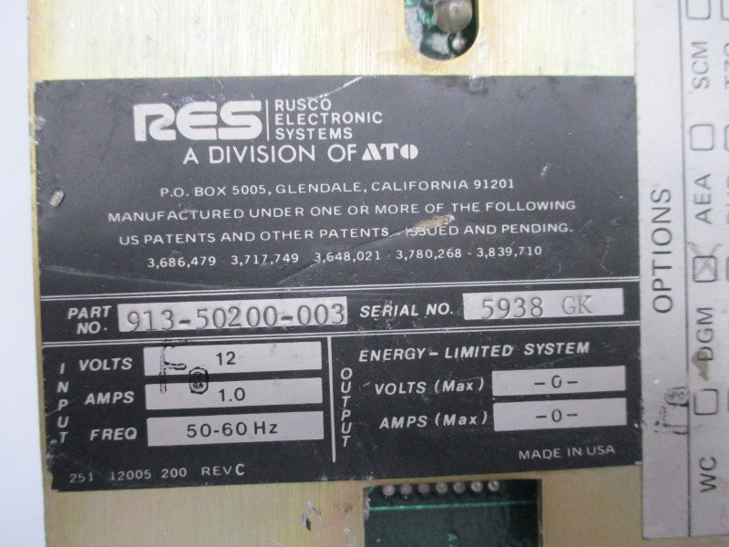 RUSCO ELECTRONICS SYSTEMS 913-50200-003 (AS PICTURED) UNMP