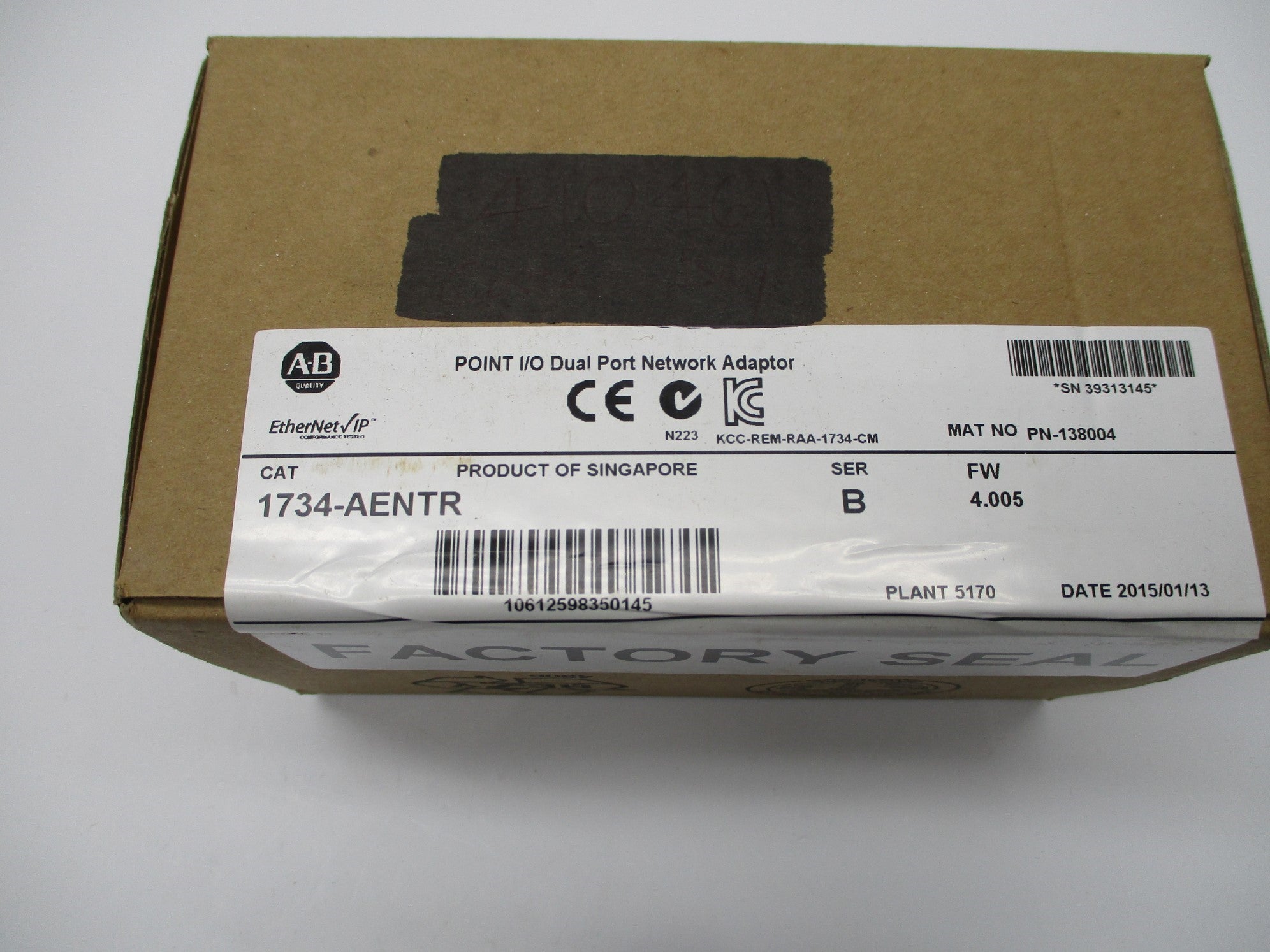 ALLEN BRADLEY 1734-AENTR SER. B F/W: 4.005 DATE: 2015 NSFS