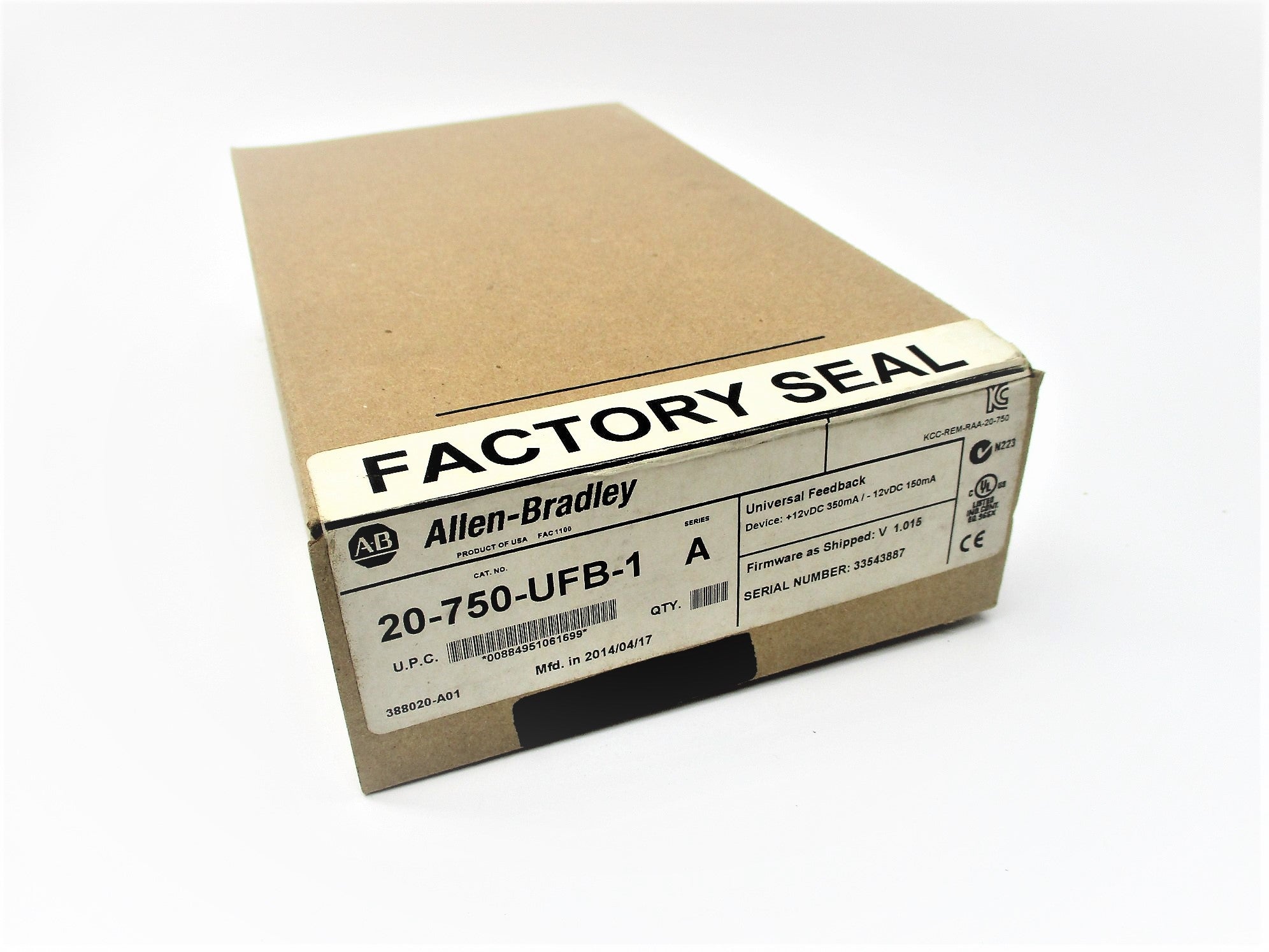 ALLEN BRADLEY 20-750-UFB-1 SER. A F/W: 1.015 DATE: 2014 NSFS