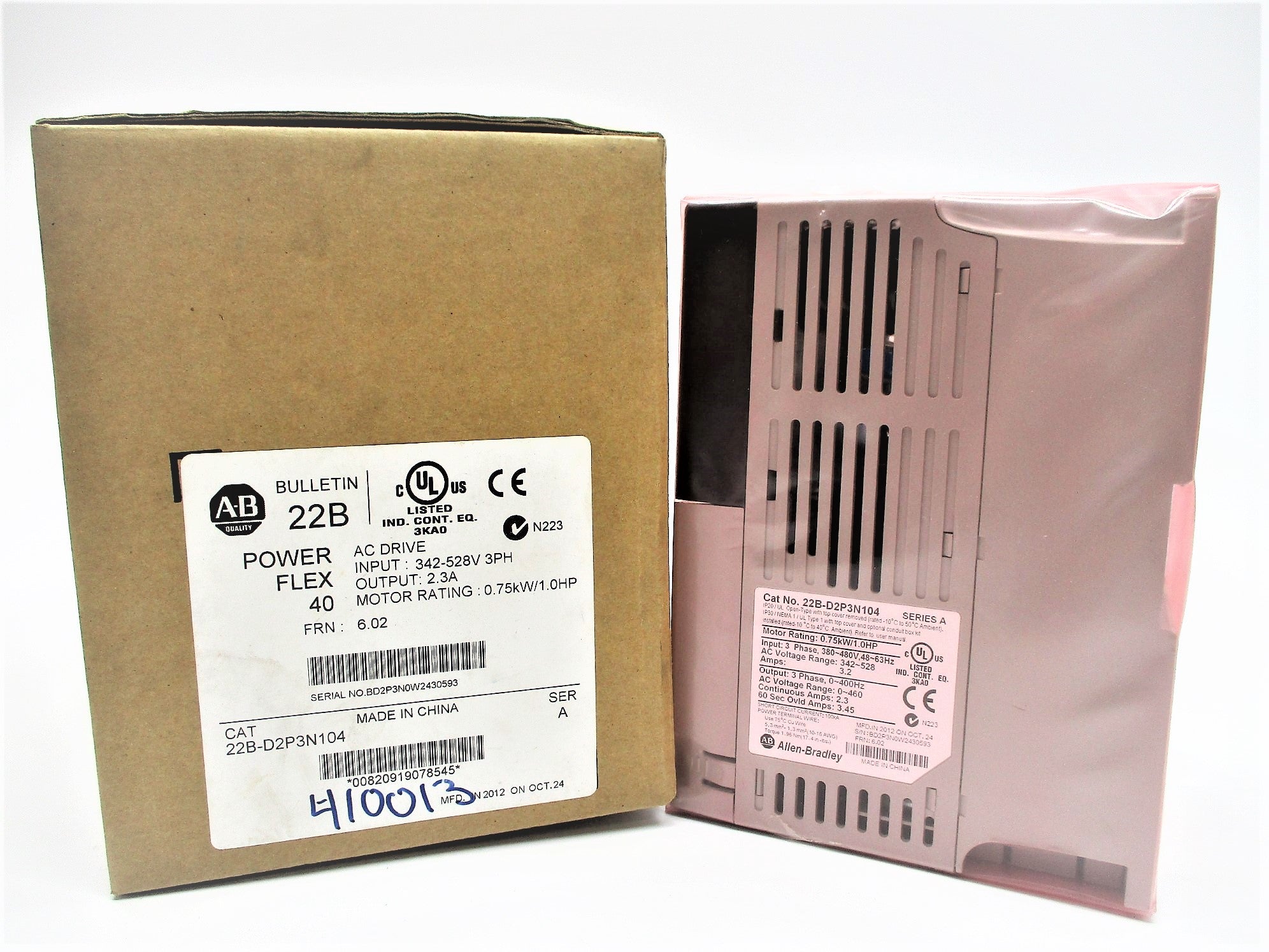 ALLEN BRADLEY 22B-D2P3N104 SER. A F/W: 6.02 NSMP