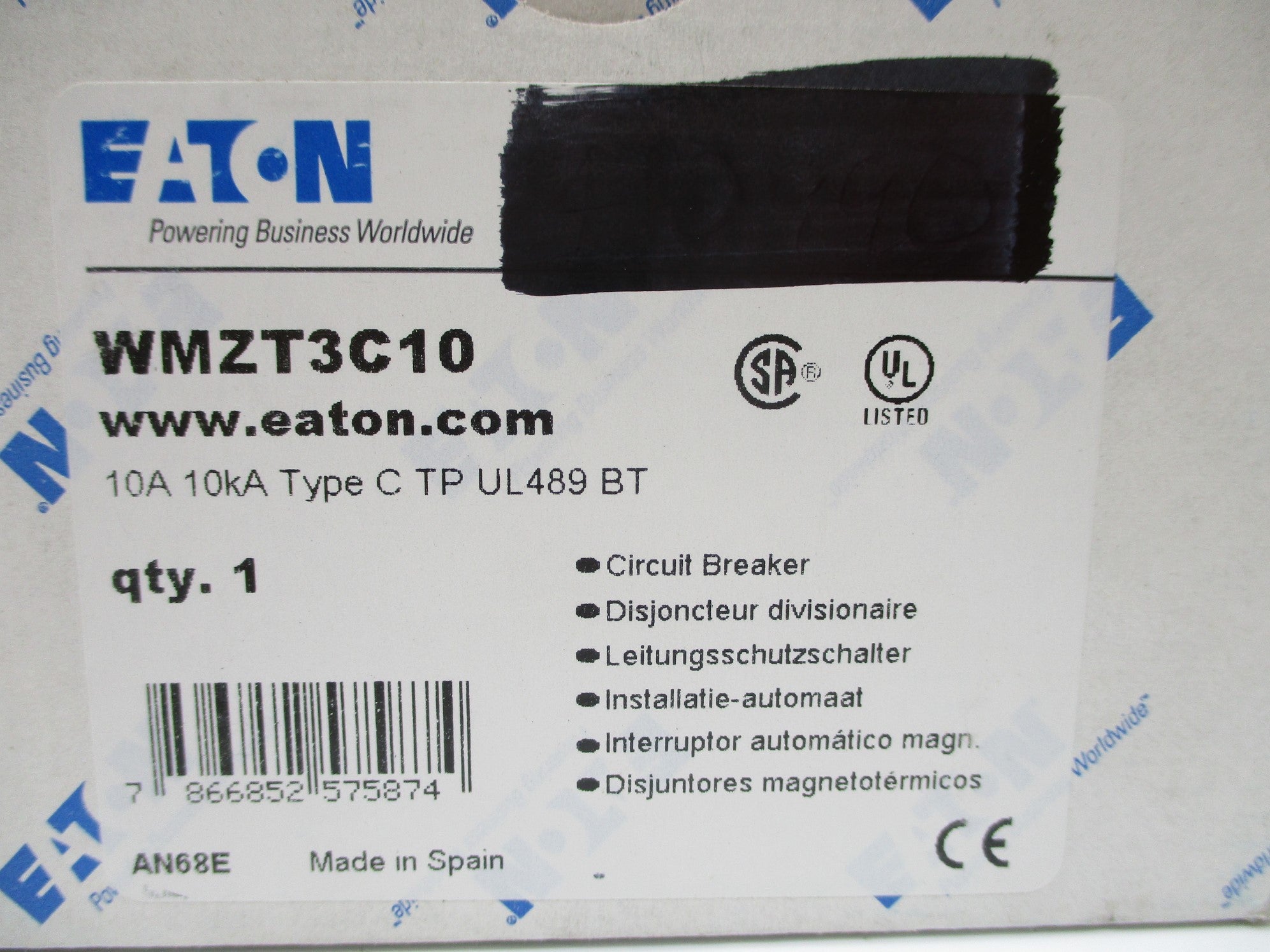 EATON WMZT3C10 277V 10A NSMP