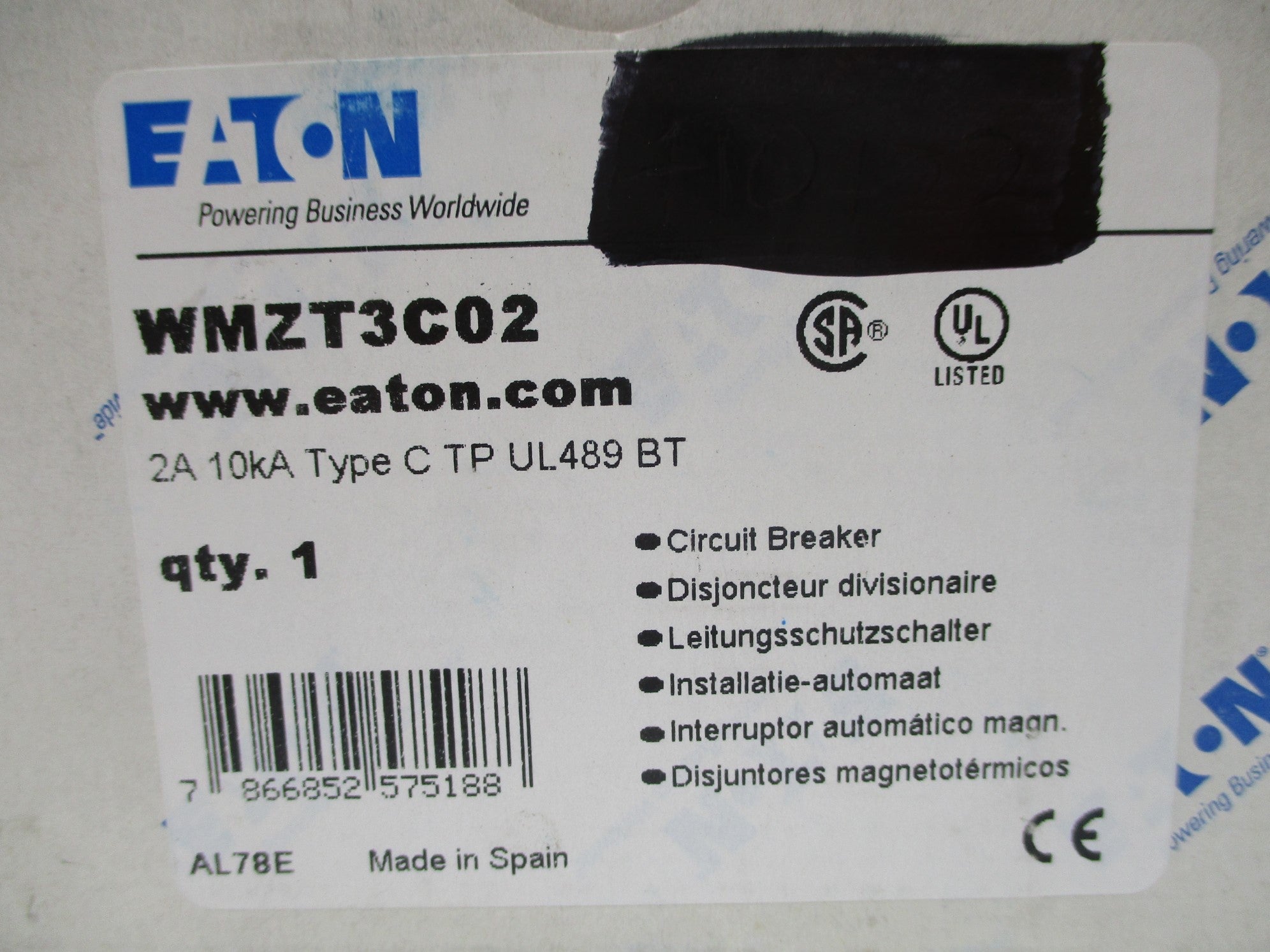 EATON WMZT3C02 2A 277V NSMP