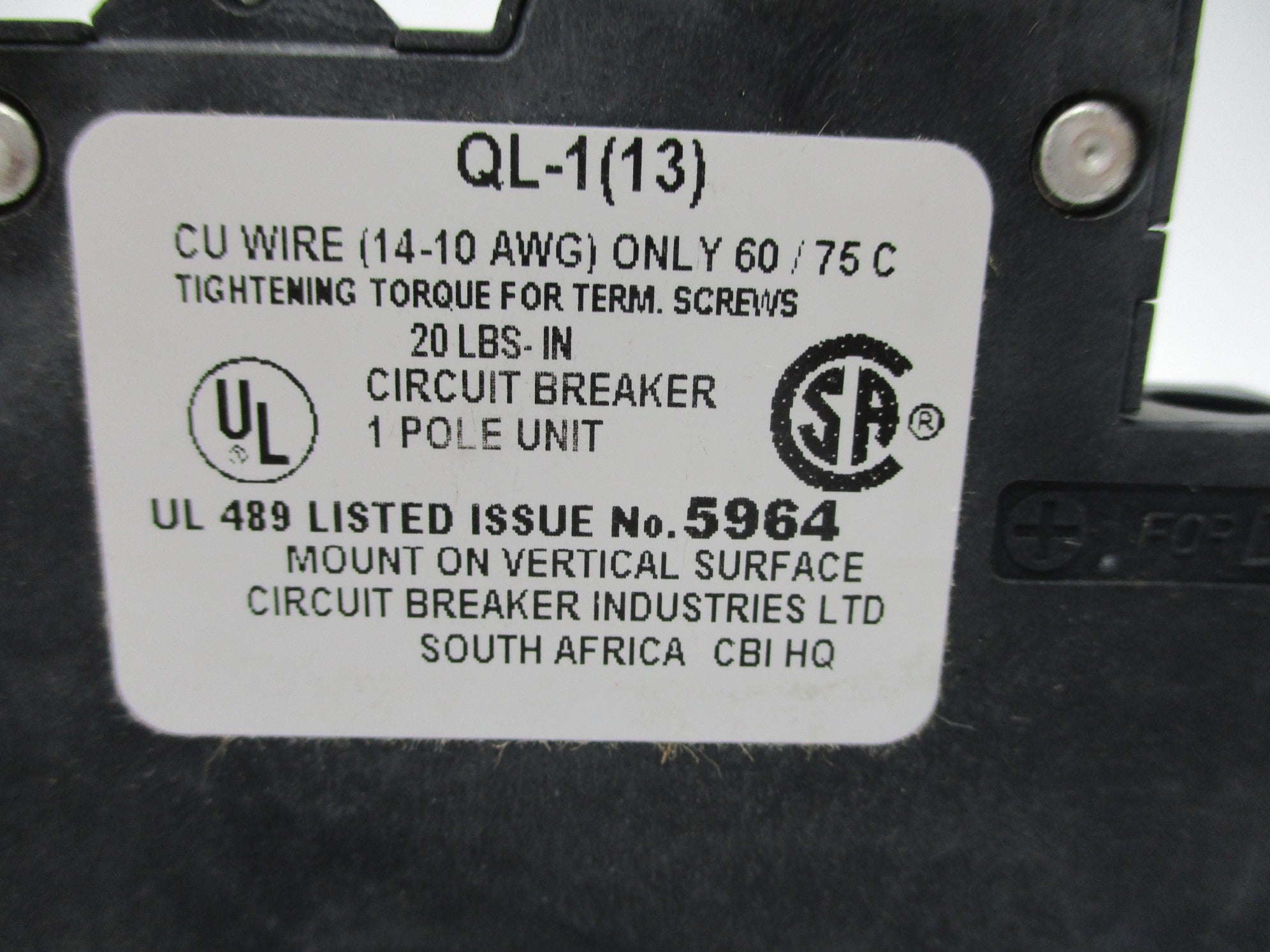 CBI QL-1(13) 10A 120V NSNP
