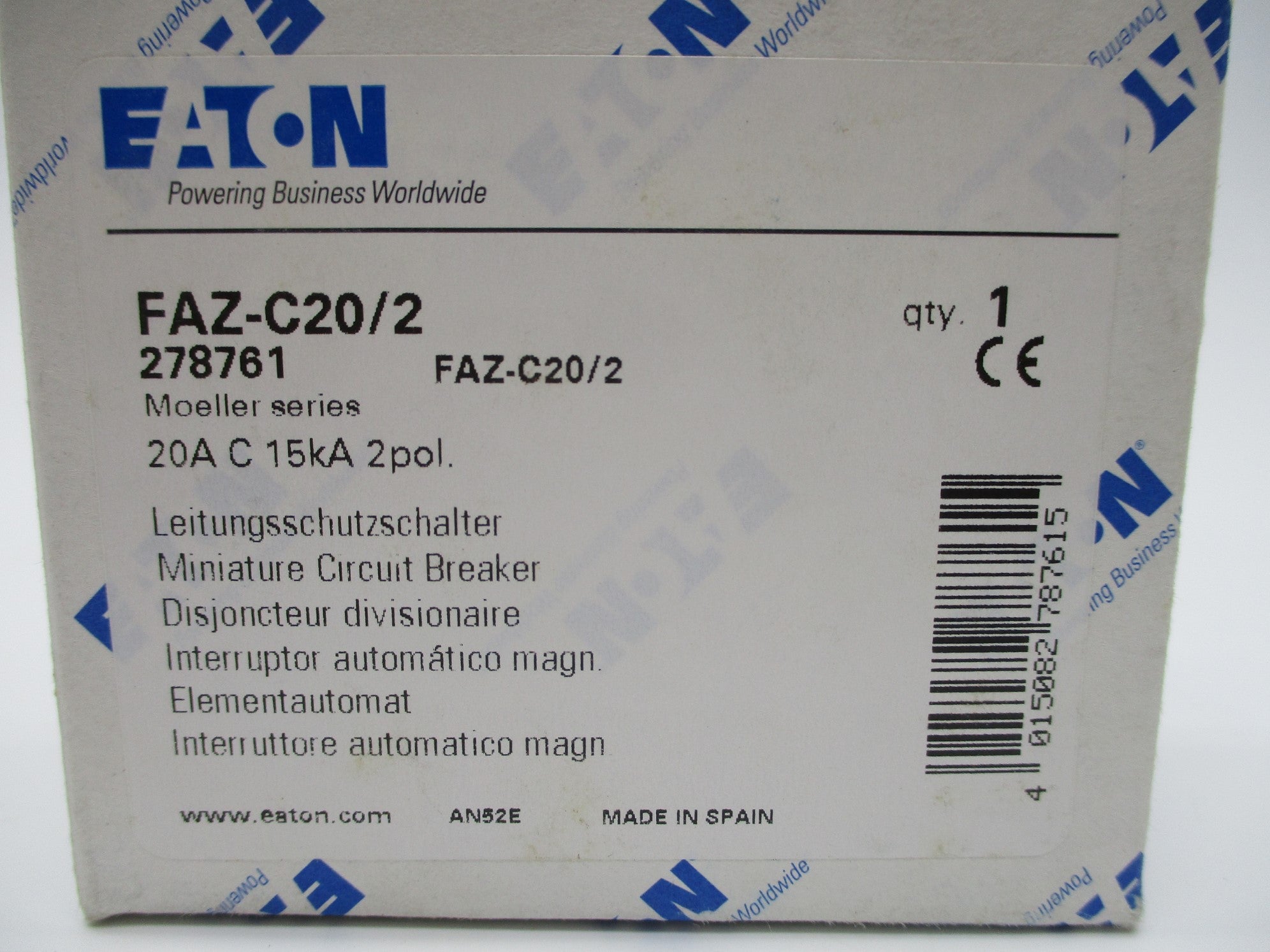 EATON FAZ-C20/2 20A NSMP