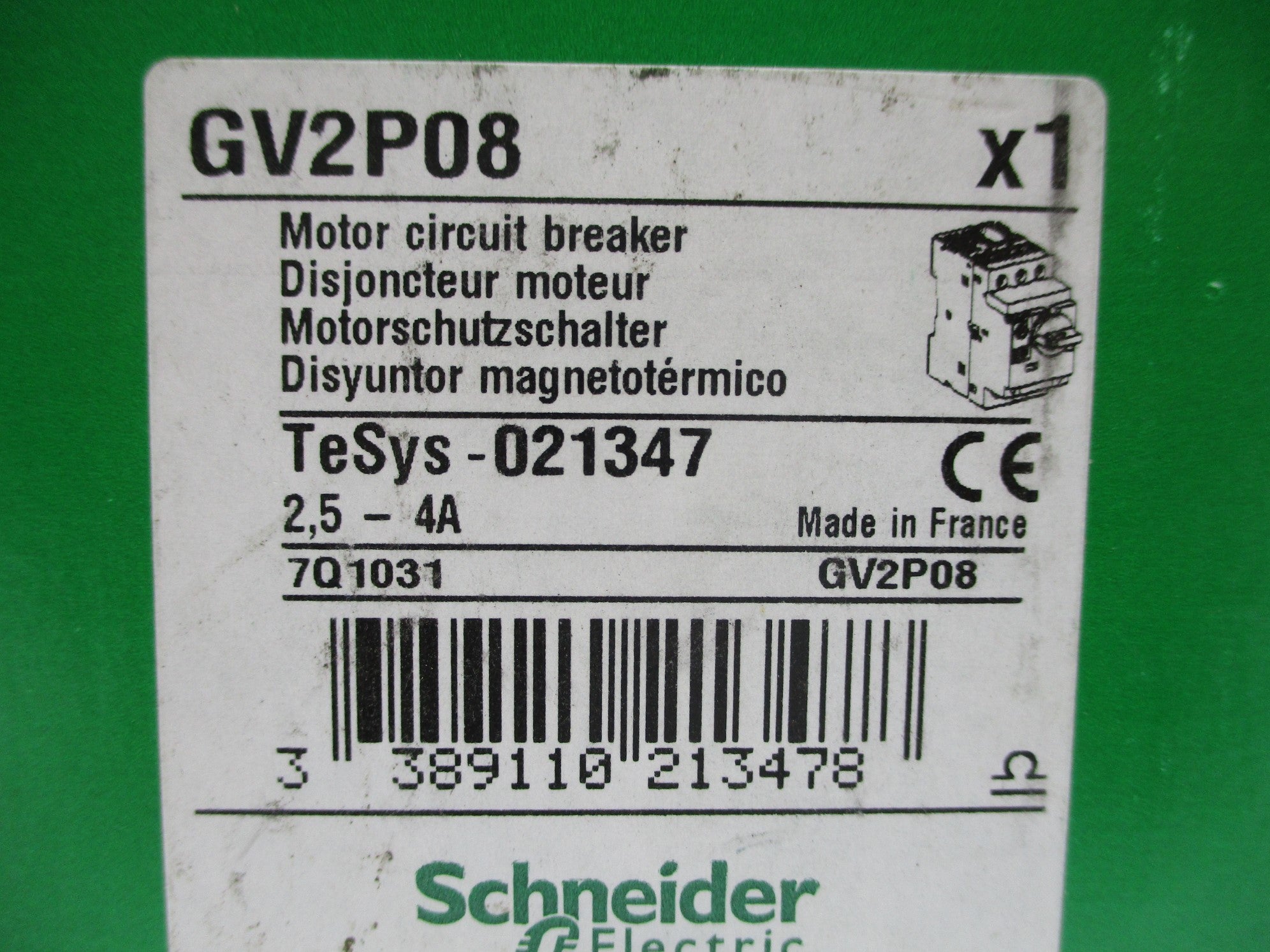 SCHNEIDER ELECTRIC GV2P08 2.5-4A NSFS