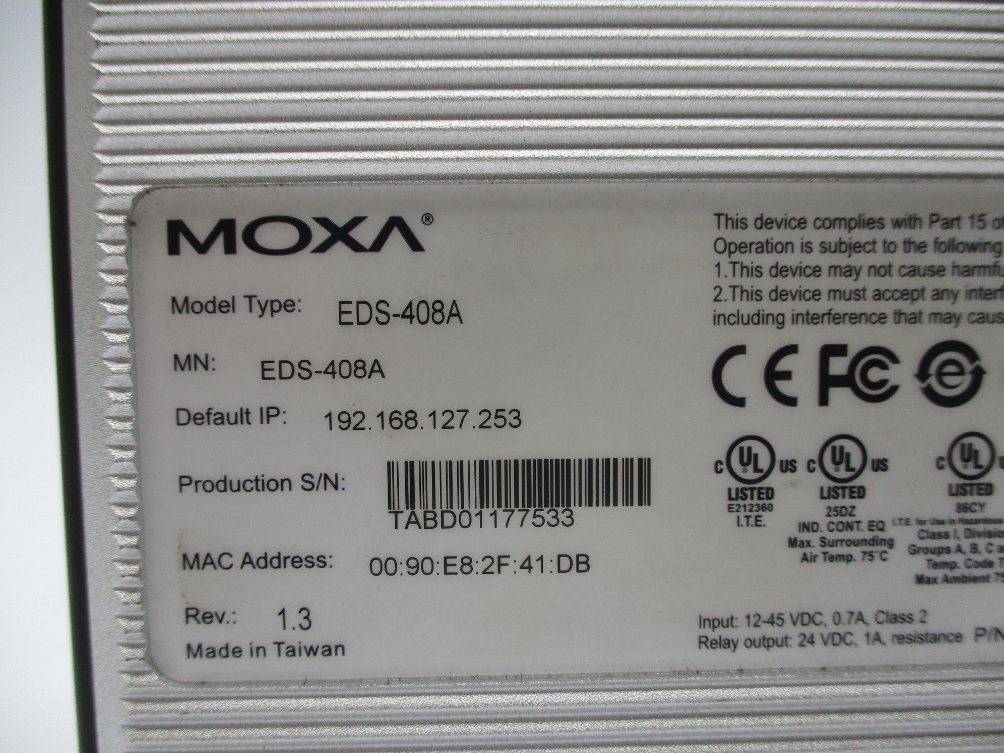 MOXA EDS-408A UNMP