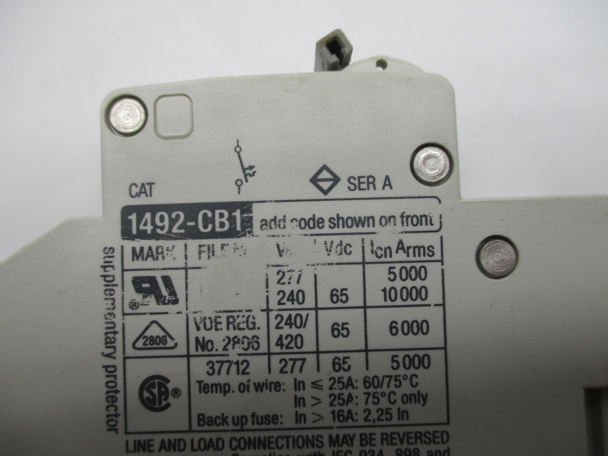 ALLEN BRADLEY 1492-CB1G300 SER. A 30A 277V UNMP