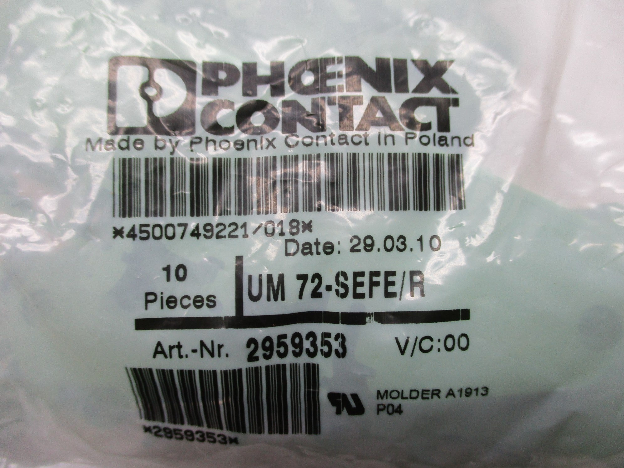PHOENIX CONTACT UM72-SEFE/R (PKG OF 10) NSMP