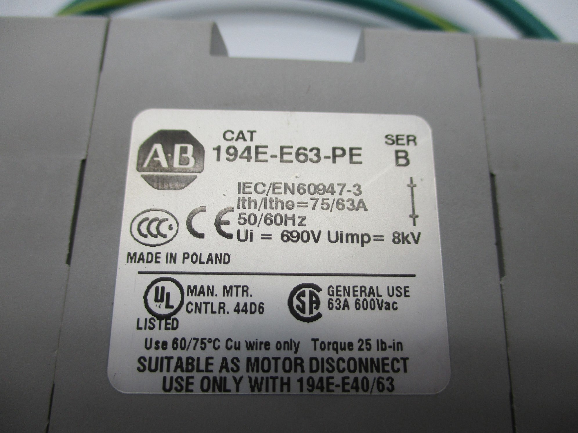 INDUSTRIAL SPARE PART 194E-E63-PE SER. B NSNP