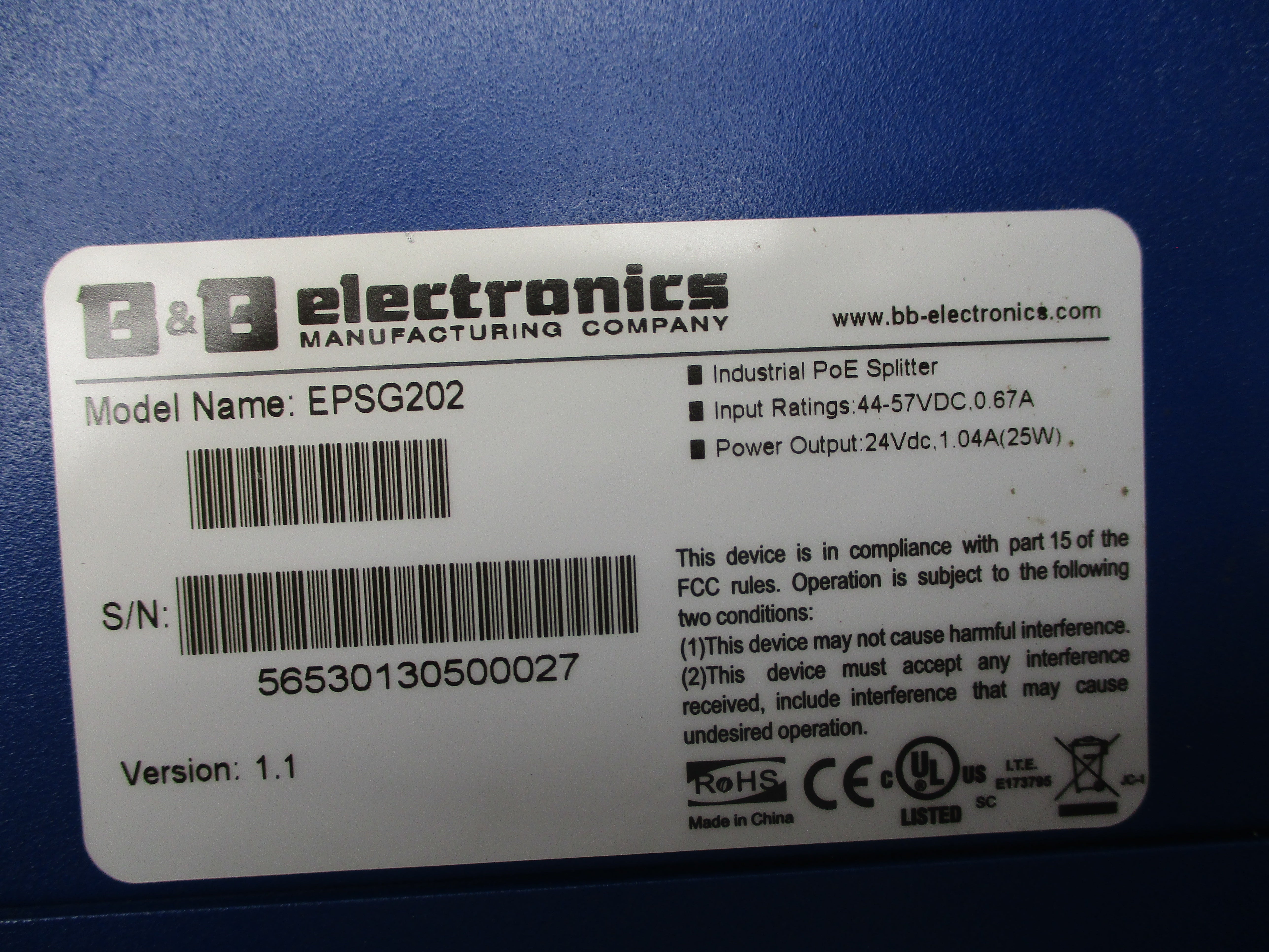 B&B ELECTRONICS EPSG202 NSNP