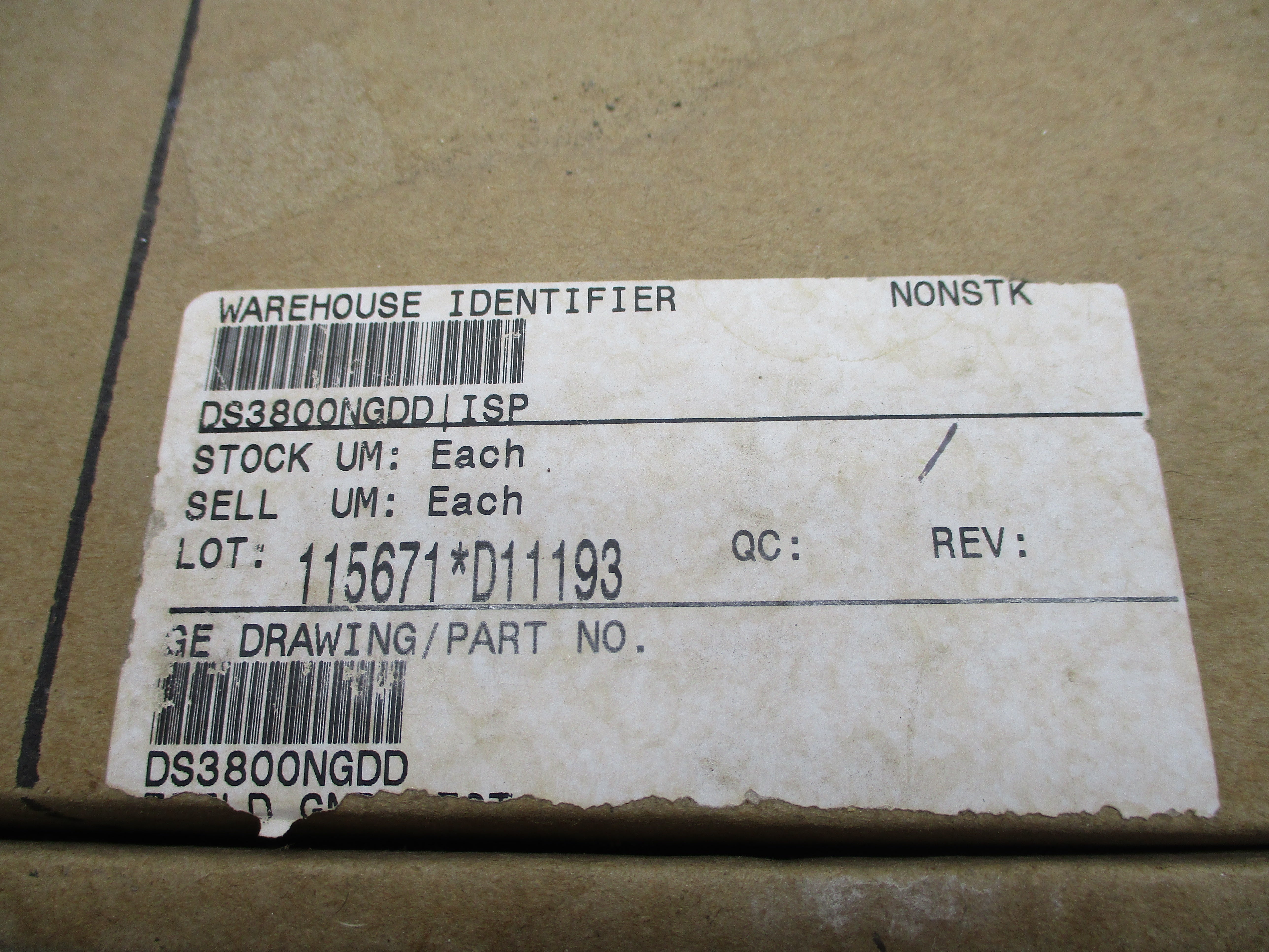 GENERAL ELECTRIC DS3800NGDD NSMP