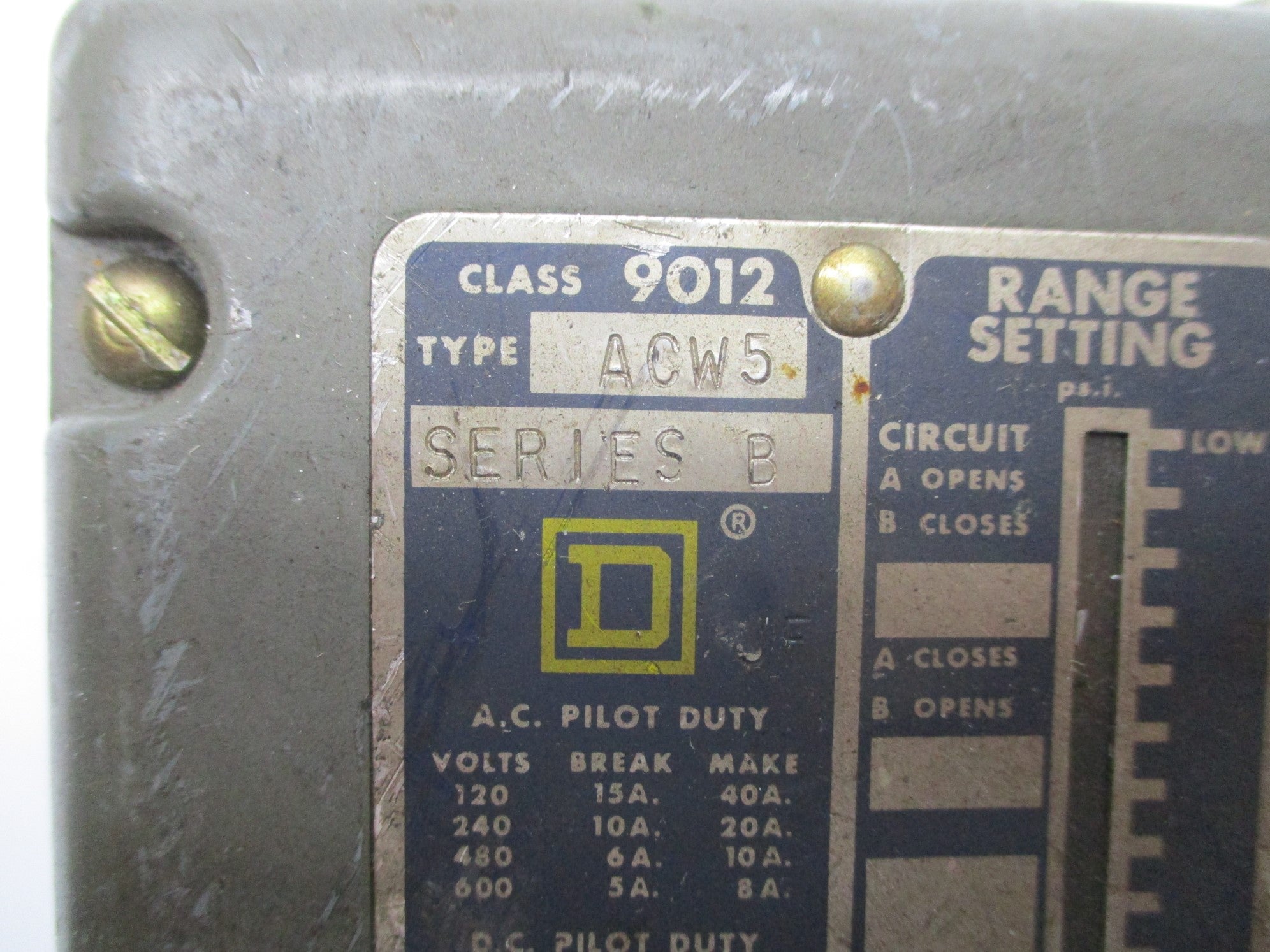 SQUARE D 9012-ACW5 SER. B UNMP