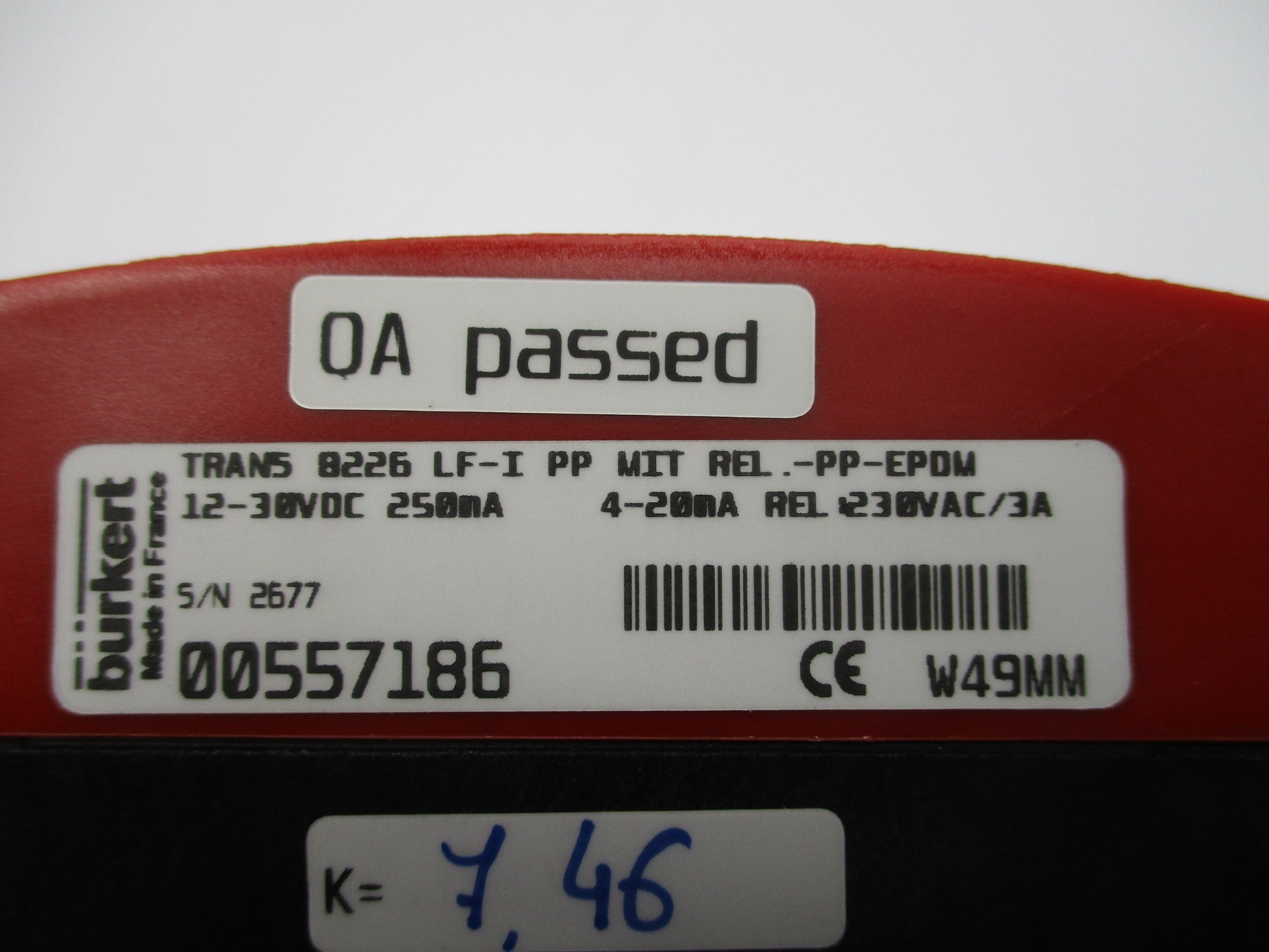 BURKERT TRANS8226-LF-I-PP-MIT-REL.-PP-EPDM NSNP