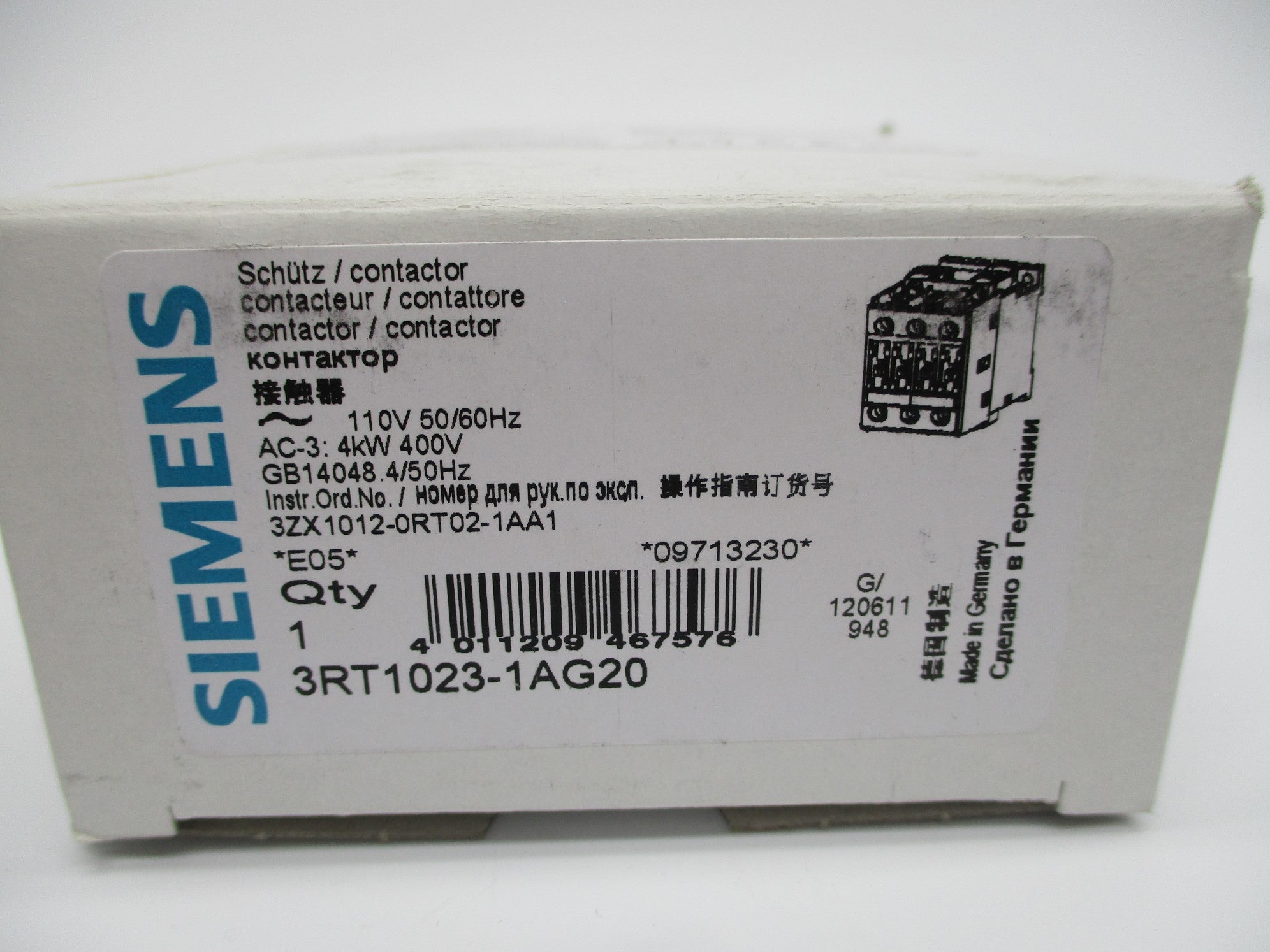 SIEMENS 3RT1023-1AG20 110V NSMP