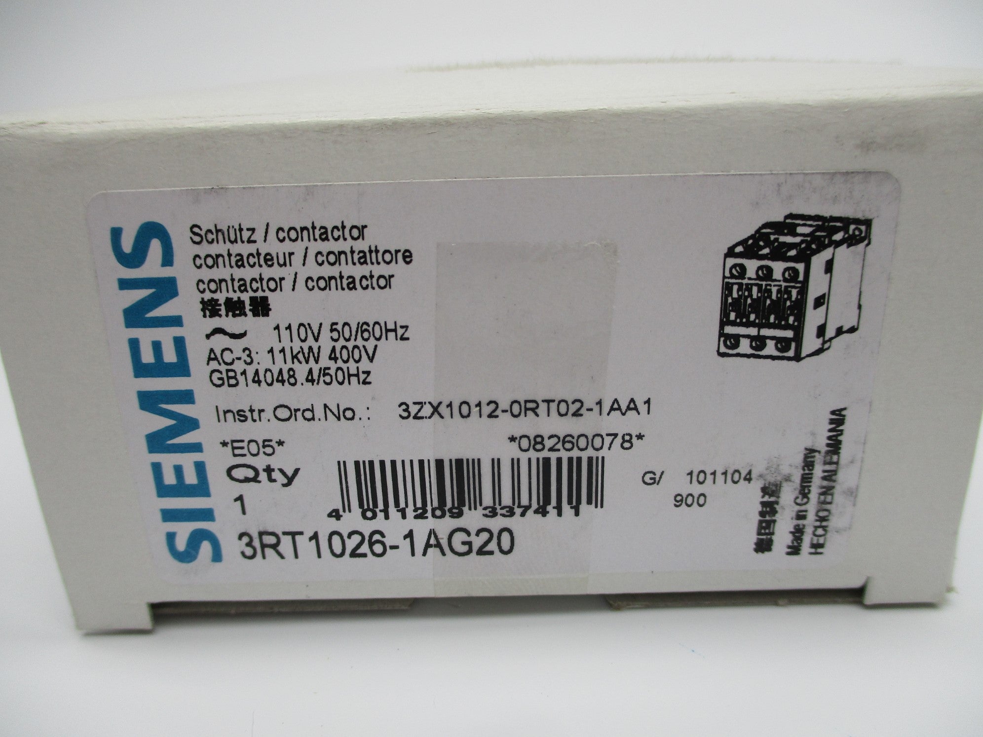 SIEMENS 3RT1026-1AG20 110V NSMP