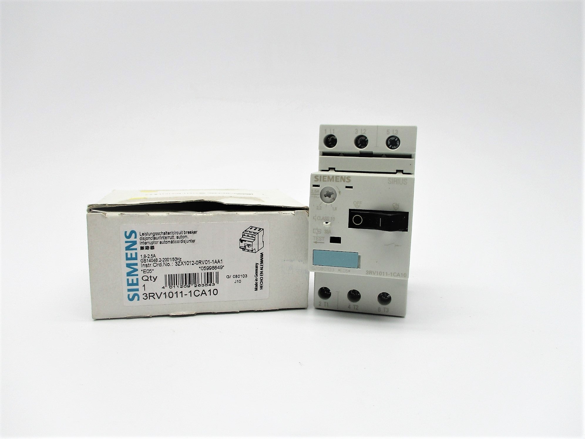 SIEMENS 3RV1011-1CA10 1.8-2.5A 400/690V NSMP
