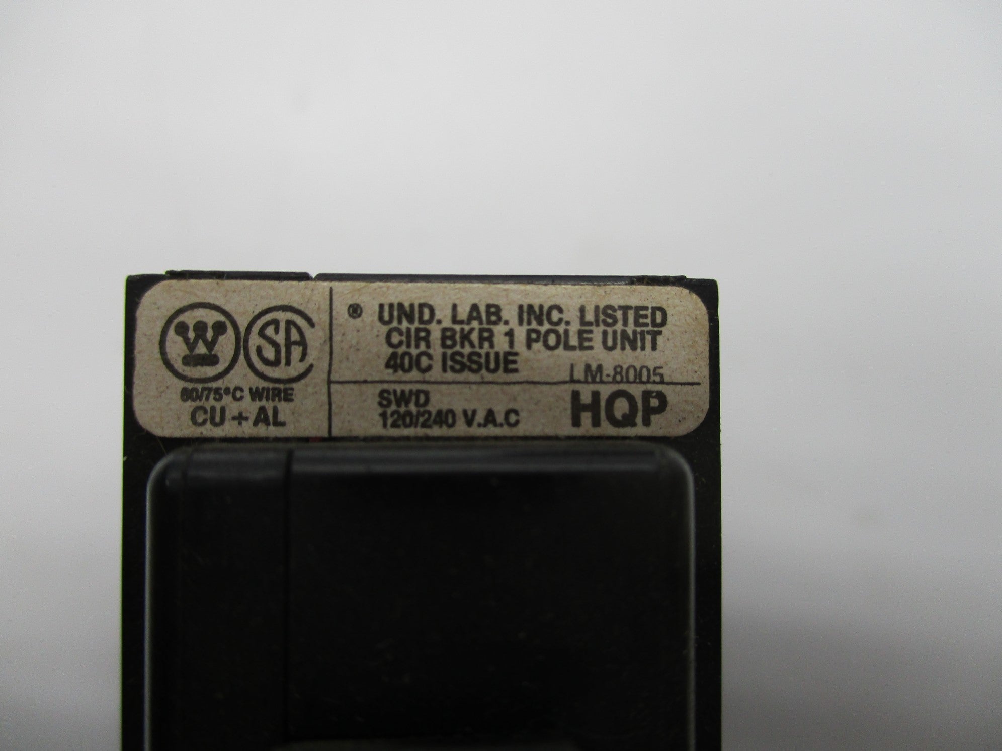 WESTINGHOUSE HQP115 15A 120/240VAC UNMP