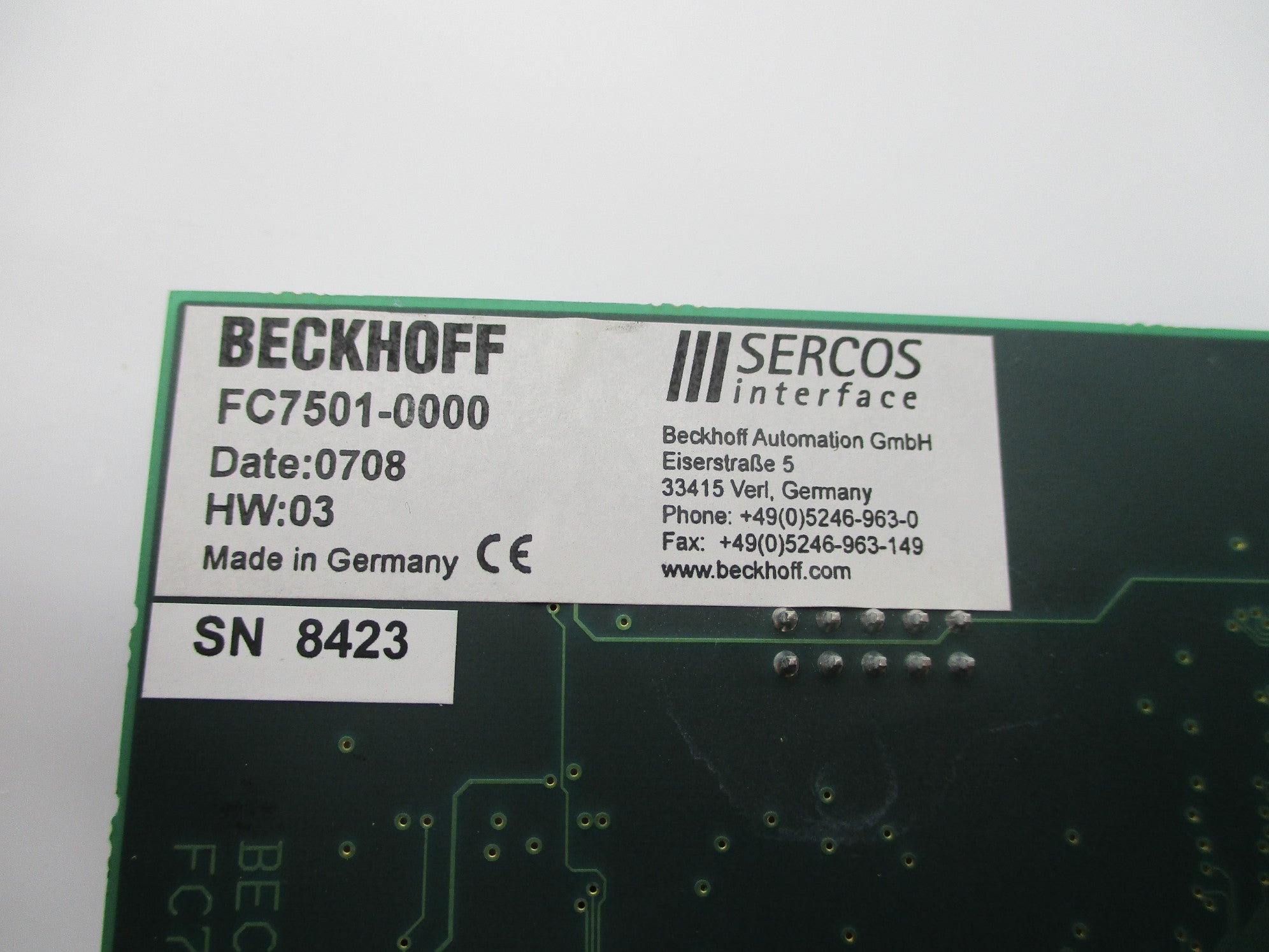 BECKHOFF FC7501-0000 UNMP