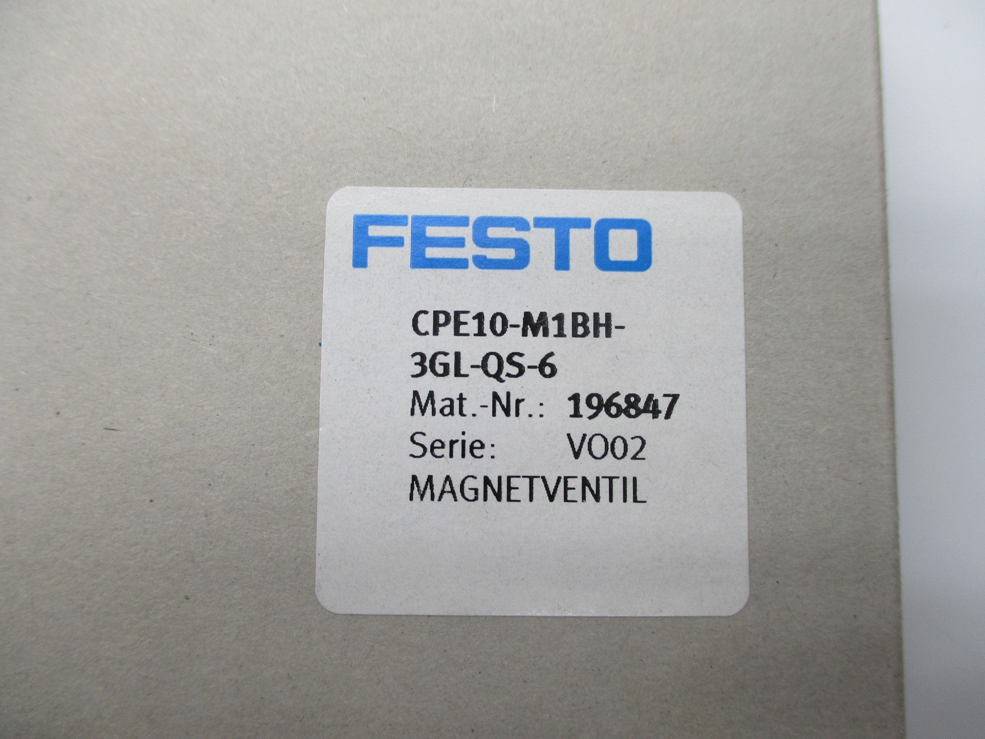 FESTO CPE10-M1BH-3GL-QS-6 196847 NSMP