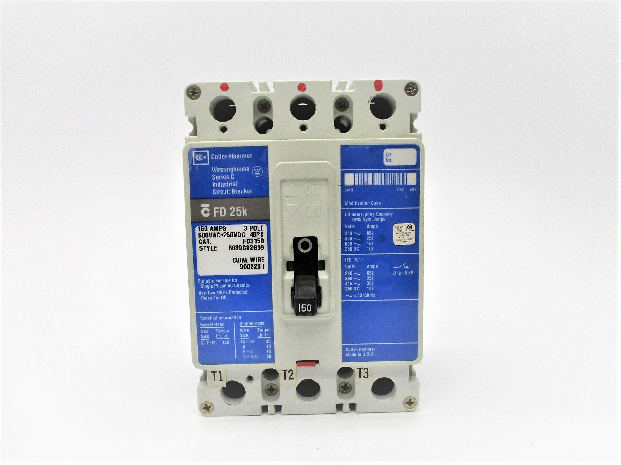 CUTLER HAMMER FD3150 150A 600VAC NSNP